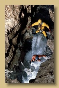 NL: Het water dondert onder onze voeten door... wat verder wacht ons de gevreesde "Tunnel del Infierno".   Deze foto stond op de achterpagina van "Spéléo Magazine, nr 39, Okt. 2001"   EN: The water thundering beneath our feet... a bit further on, the feared "Tunnel del Infierno" is waiting for us!     This picture featured in "Spéléo Magazine, nr 39, Okt. 2001" Scan084